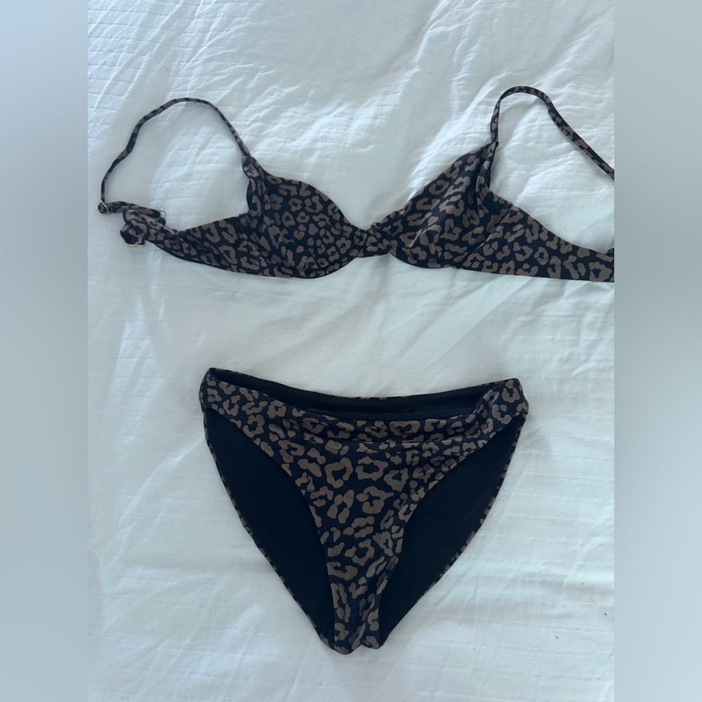 Beach Riot Black and Brown Bikini Set with Elegant Detailing